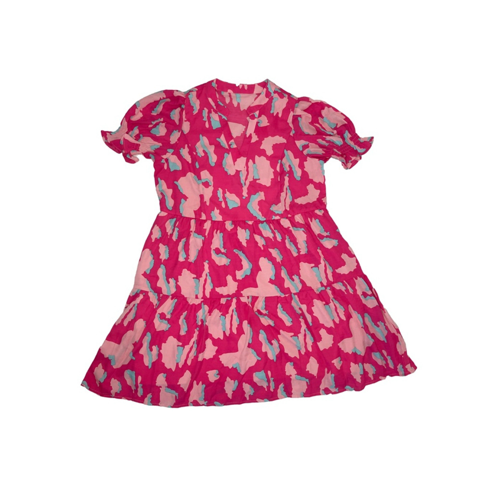 BRIGHT PINK LEOPARD PRINT DRESS by Sandi's Style Women MEDIUM - Picture 6 of 10